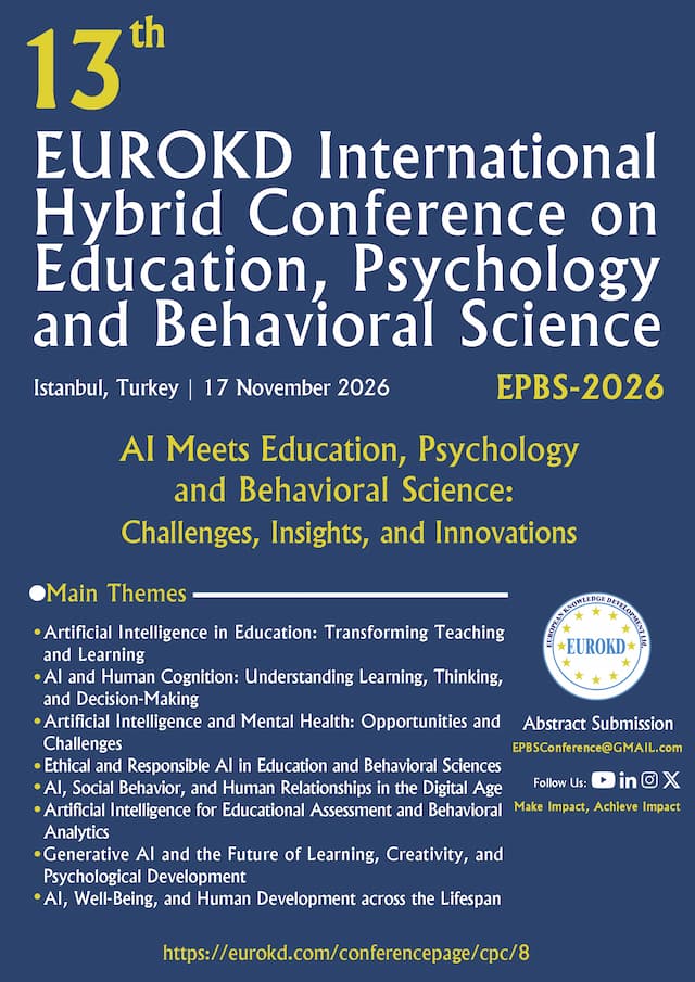 13th EUROKD International Hybrid Conference on Education, Psychology & Behavioral Science